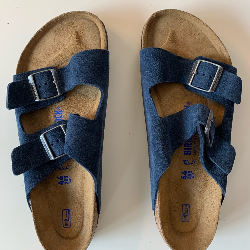 Arizona Birkenstocks - navy suede